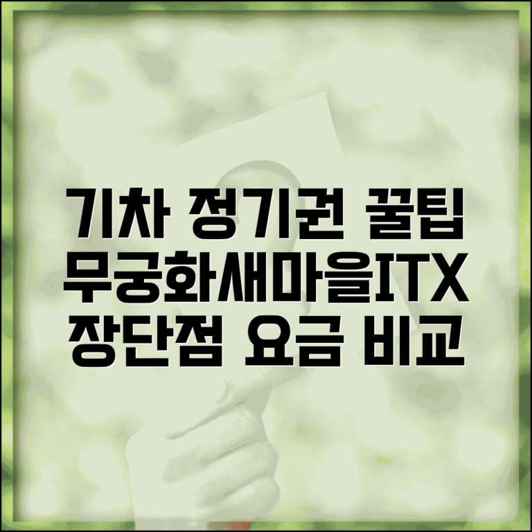 기차 정기권 종류별 혜택 비교 | 무궁화, 새마을, ITX 노선별 장단점 및 요금 총정리