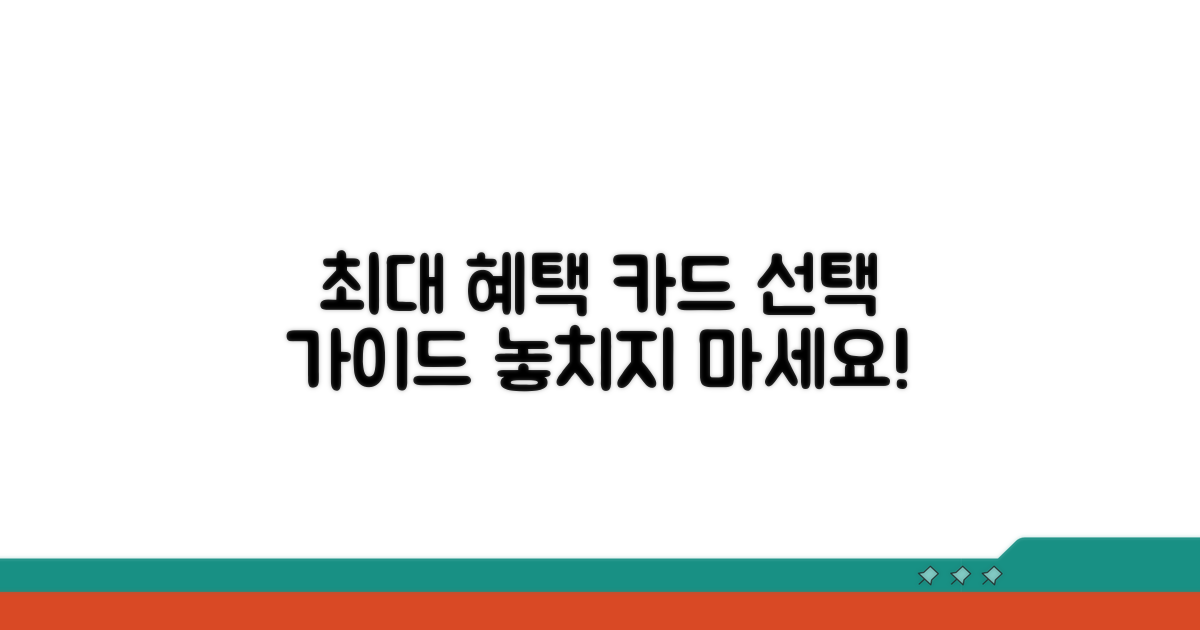 최대 혜택 카드 선택 가이드