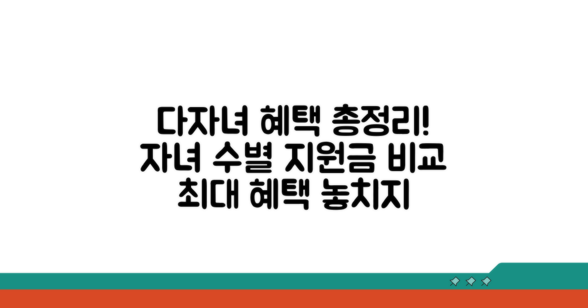 다자녀 혜택, 자녀 수별 지원 비교