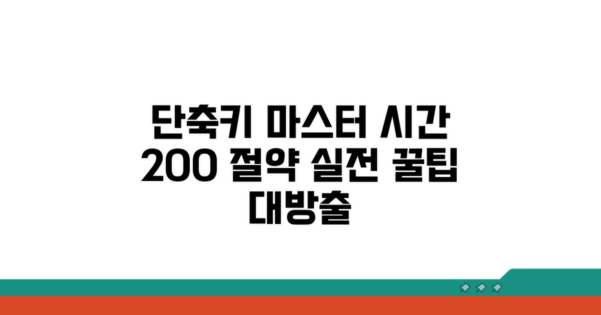 단축키 활용법 실전 적용 팁