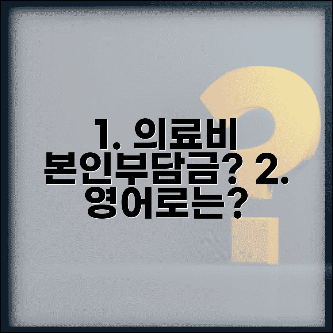 본인부담금 영어 번역 표현 | 의료비 본인부담금 관련 영어 용어