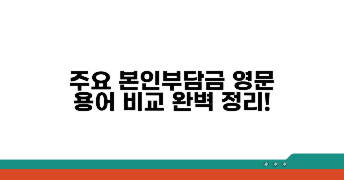 주요 본인부담금 영어 용어 비교 분석