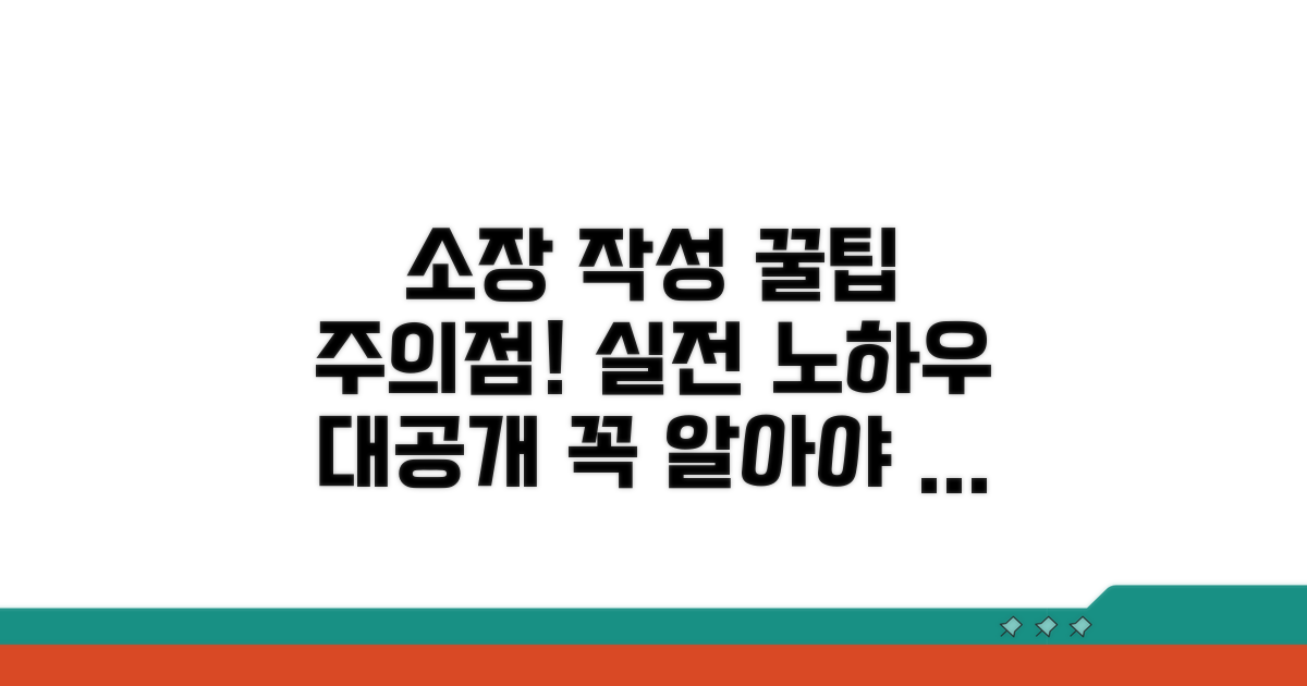 실전 소장 작성 꿀팁과 주의점
