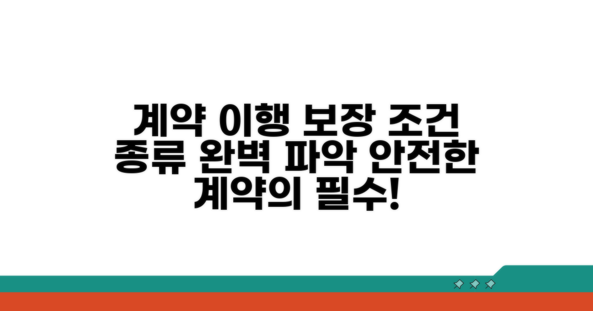 계약 이행 보장 조건 및 종류
