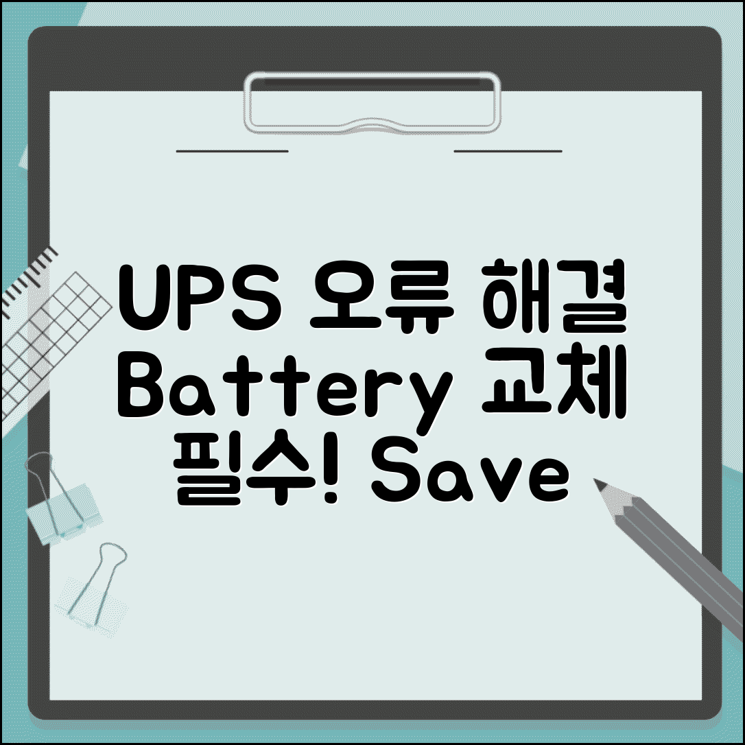 UPS 배터리 오류 경고 해결 | UPS 배터리 교체 필요