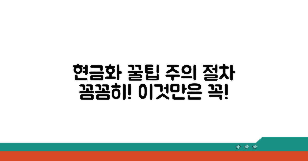 현금화 시 주의사항과 절차 확인