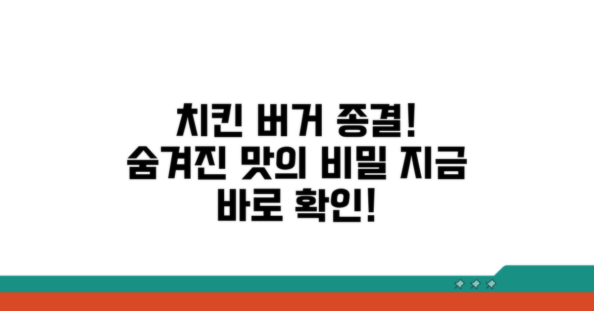 치킨 버거 메뉴 완벽 분석
