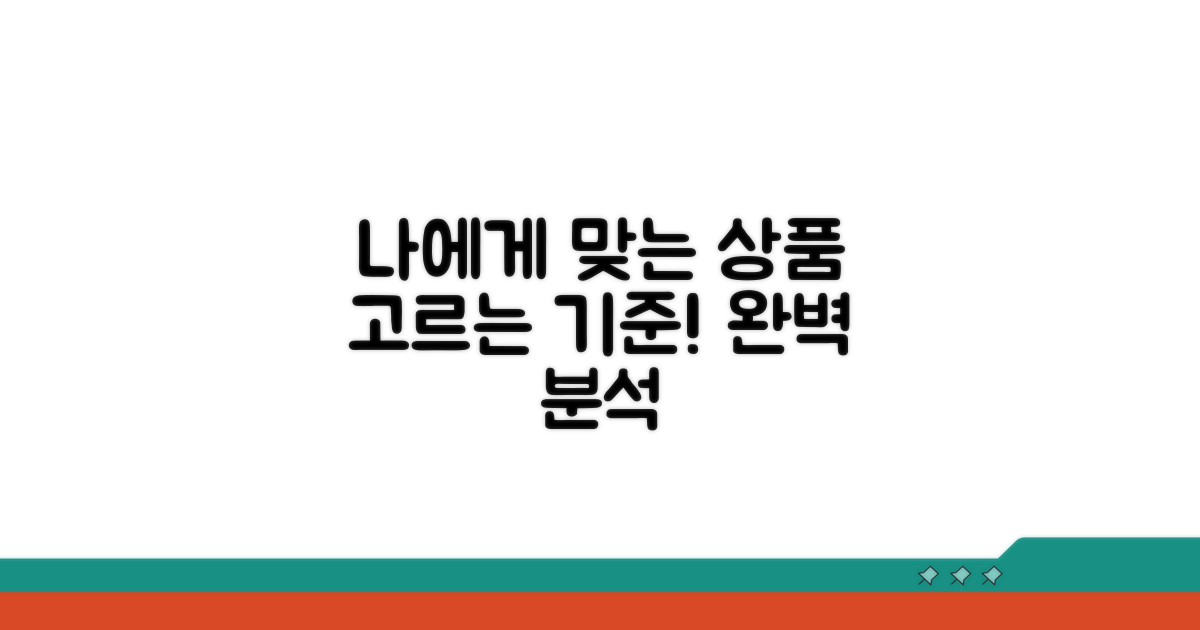 나에게 맞는 상품 선택 기준 완벽 분석