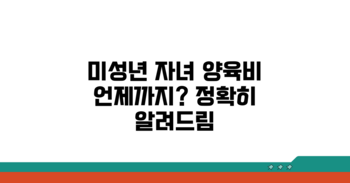 미성년 자녀 양육비 끝나는 나이