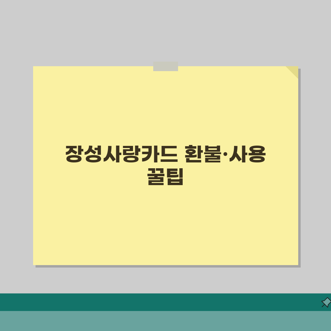 장성사랑카드 소득공제 환불규정 사용법 안내 체험기, 직접 해보니 꿀팁 대방출!