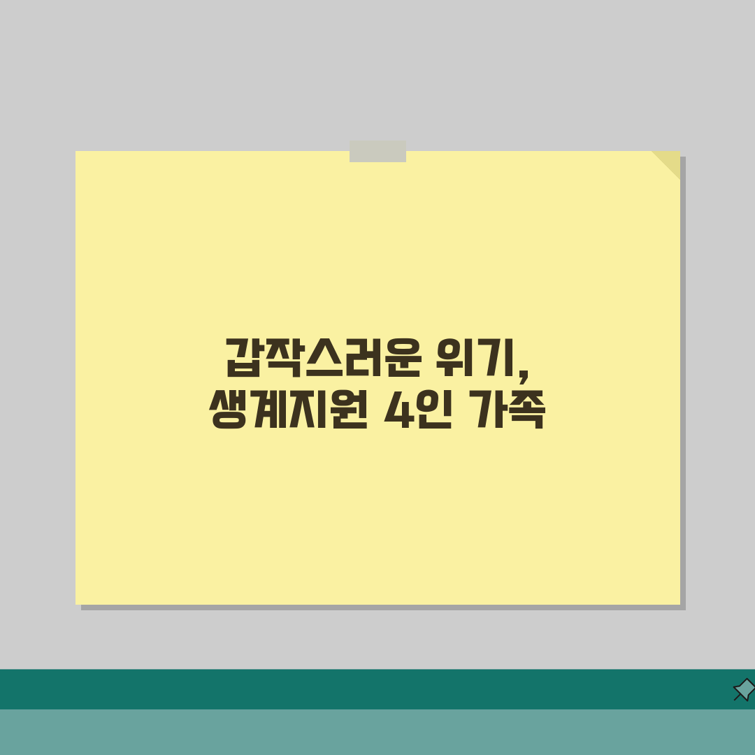 긴급복지 생계지원 4인 가족 123만원 | 체험기, 1회 수령 후기