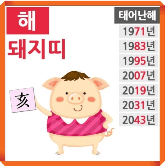 돼지띠 성격과 기질을 상징하는 이미지